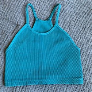 Free People Happiness Runs Crop, size M/L, color looks like aquamarine/teal